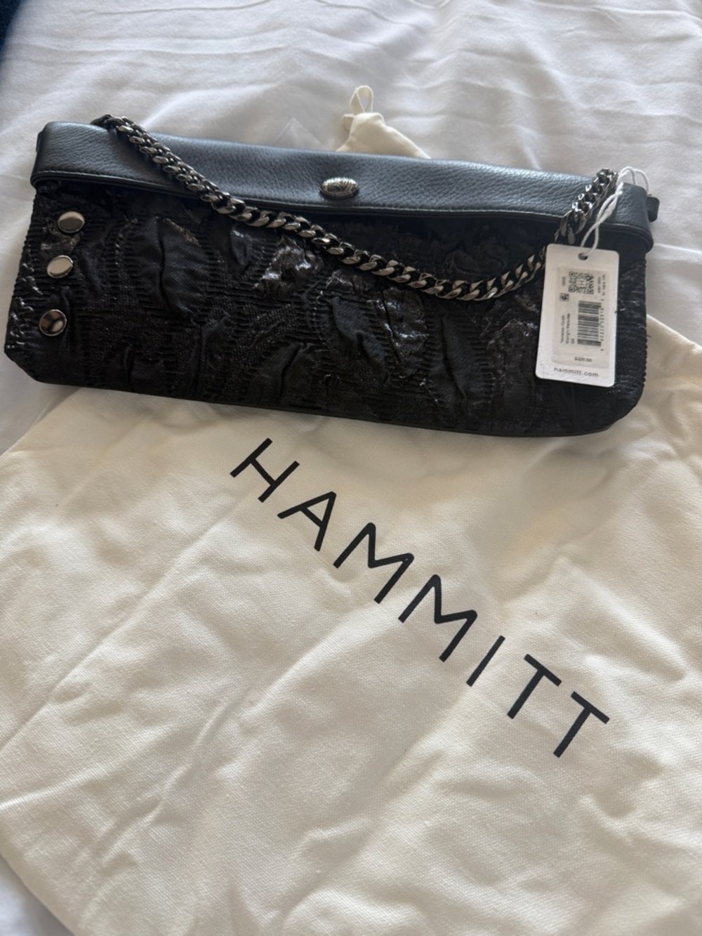 Hammitt Black Leather 
Invitation Clutch-